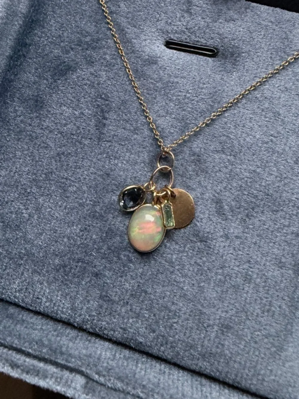 Handmade 18K & 14K Gold Charm Cluster Necklace – One-of-a-Kind
